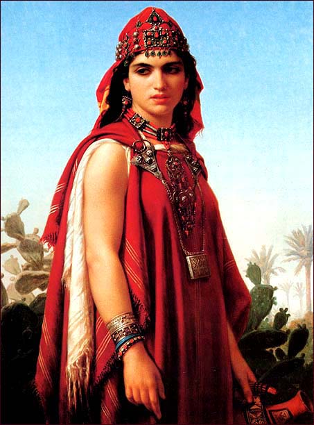 Berber Woman by Emile Vernet-Lecomte.  1870.  Oil.