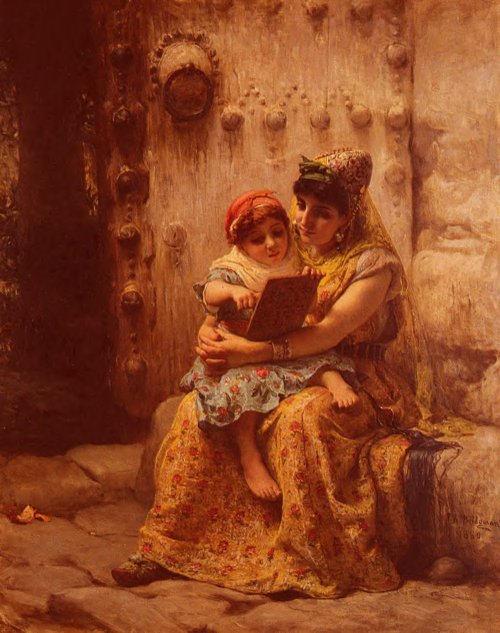 The Reading Lesson by Fredrick Arthur Bridgeman