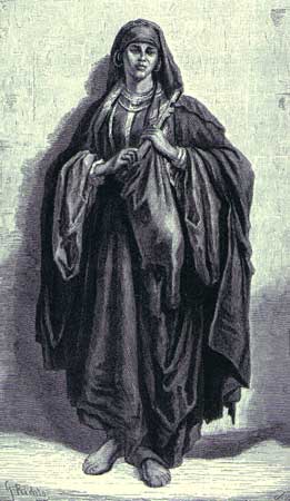 Zigeunerin (Ghawazi) by Gustav Richter (1823-1884). wood-engraving. 1878